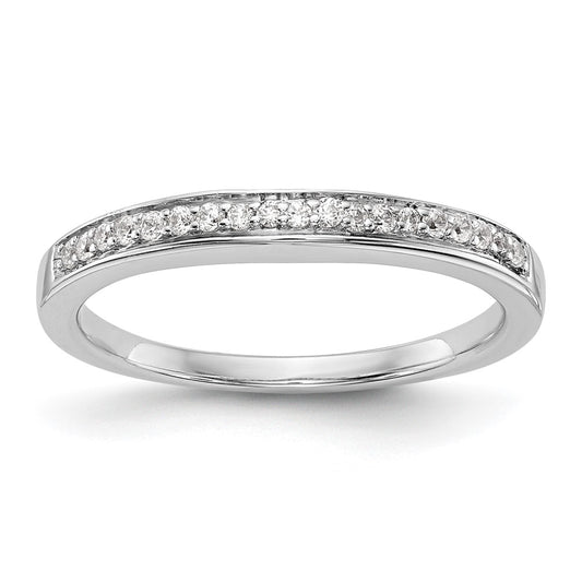 0.15ct. CZ Solid Real 14k White Gold Wedding Wedding Band Ring
