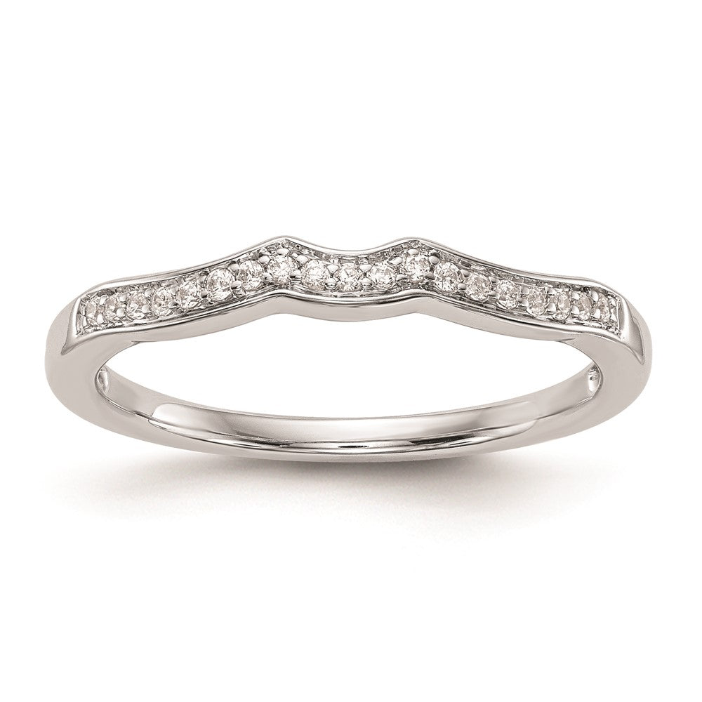 0.10ct. CZ Solid Real 14k White Gold Wedding Wedding Band Ring