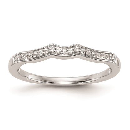 0.10ct. CZ Solid Real 14k White Gold Wedding Wedding Band Ring
