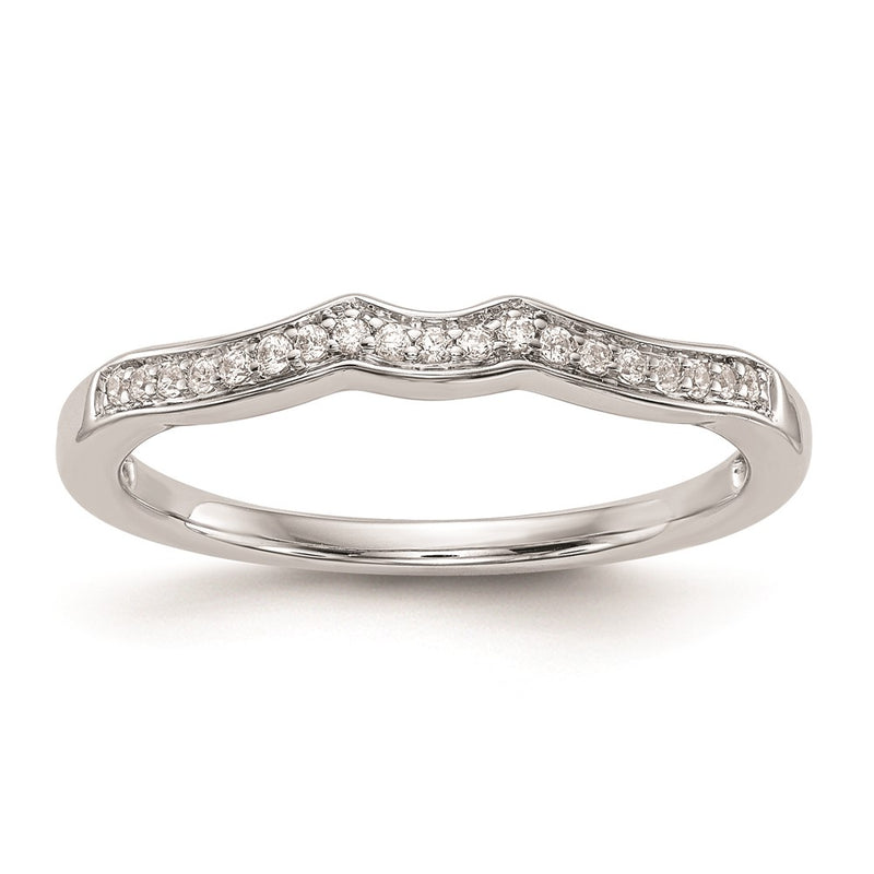 14k White Gold Real Diamond Wedding Band