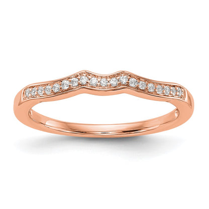 14k Rose Gold Real Diamond Wedding Band