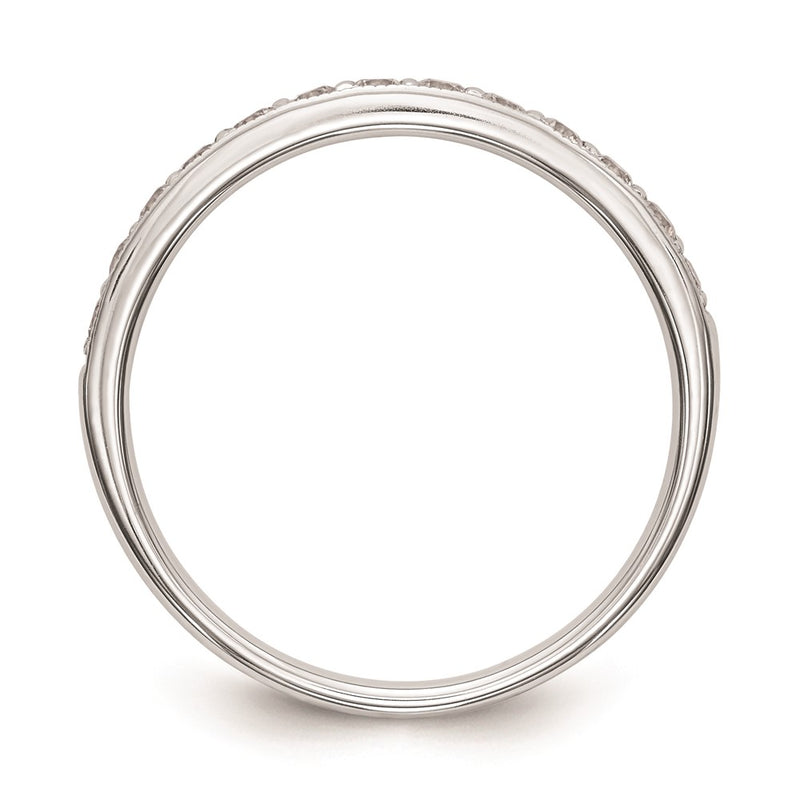 14k White Gold Real Diamond Wedding Band