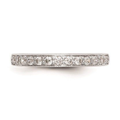 0.32ct. CZ Solid Real 14k White Gold Wedding Wedding Band Ring