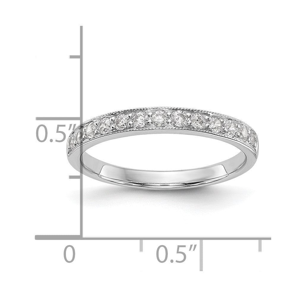 0.32ct. CZ Solid Real 14k White Gold Wedding Wedding Band Ring