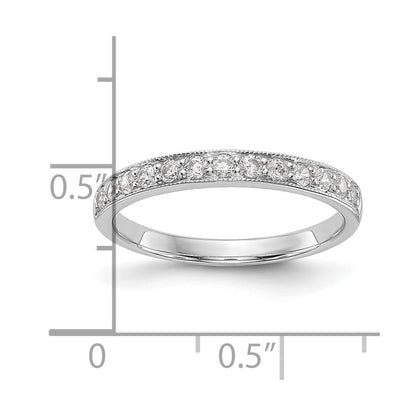 0.32ct. CZ Solid Real 14k White Gold Wedding Wedding Band Ring
