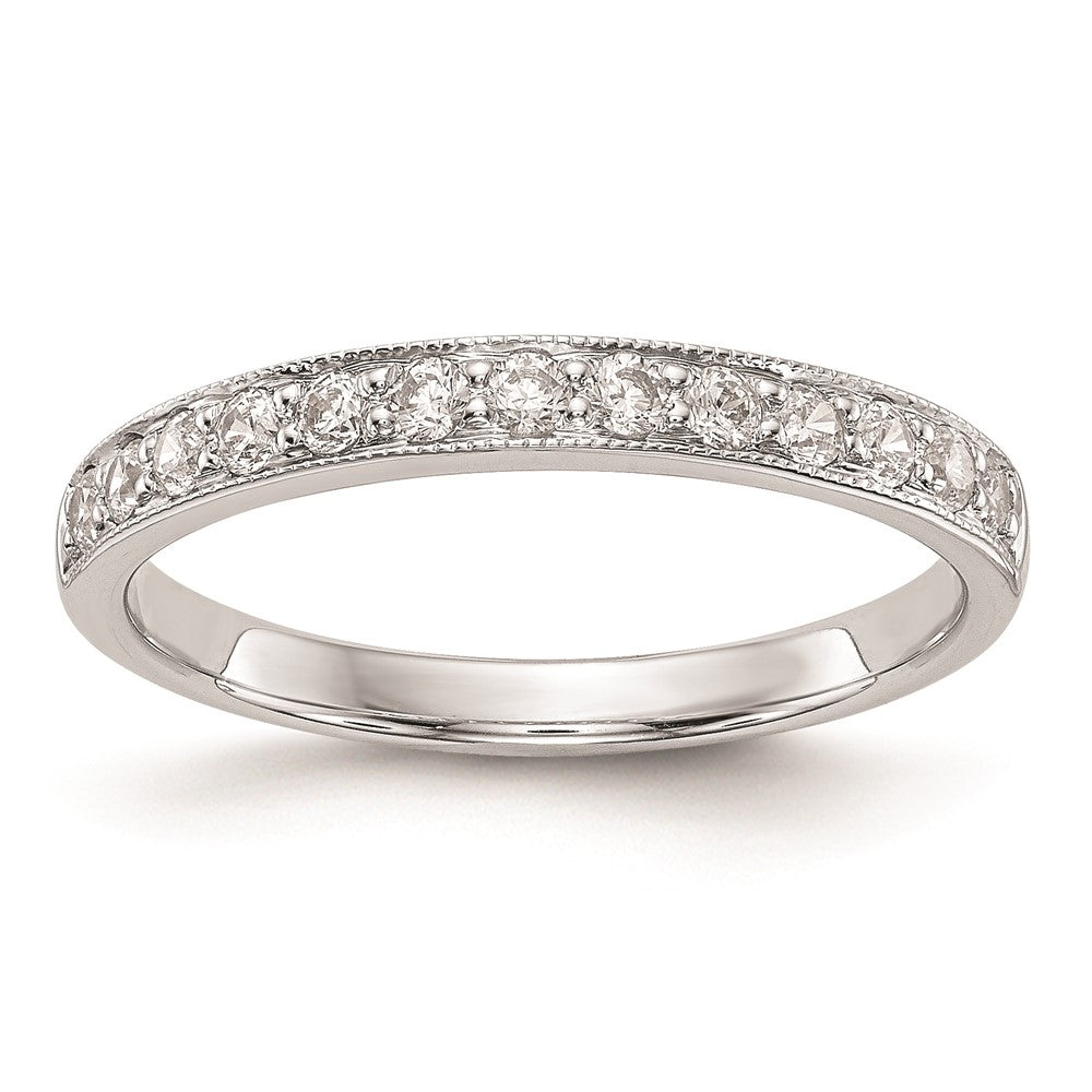 0.32ct. CZ Solid Real 14k White Gold Wedding Wedding Band Ring