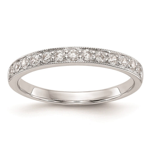 0.32ct. CZ Solid Real 14k White Gold Wedding Wedding Band Ring
