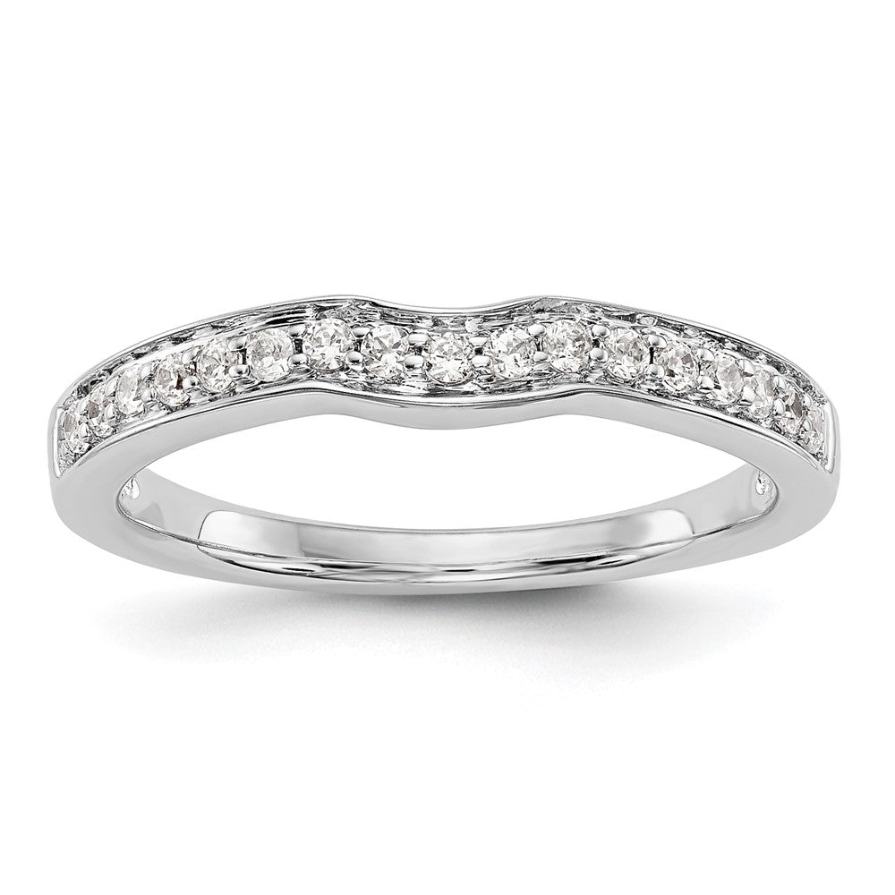 0.20ct. CZ Solid Real 14k White Gold Wedding Wedding Band Ring