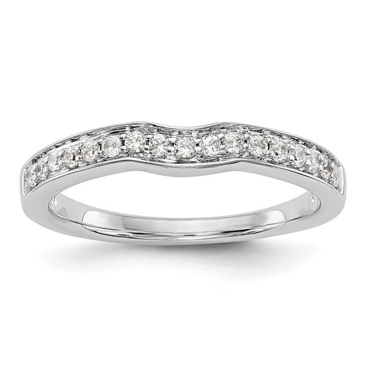 0.20ct. CZ Solid Real 14k White Gold Wedding Wedding Band Ring