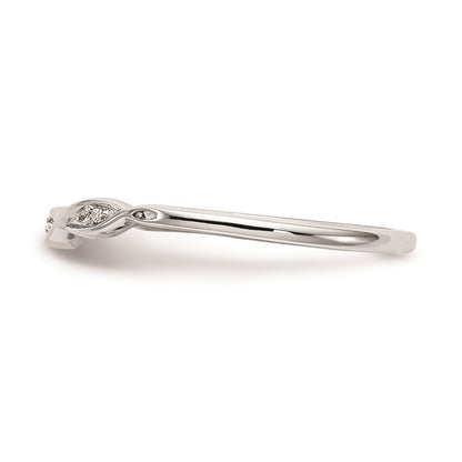 14k White Gold Real Diamond Wedding Band