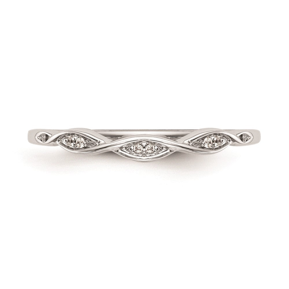 14k White Gold Real Diamond Wedding Band