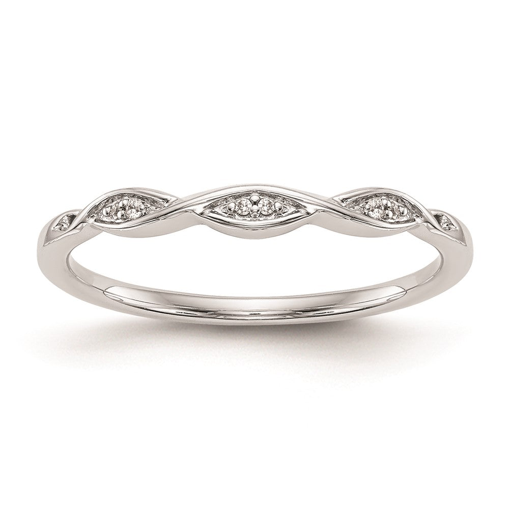 14k White Gold Real Diamond Wedding Band