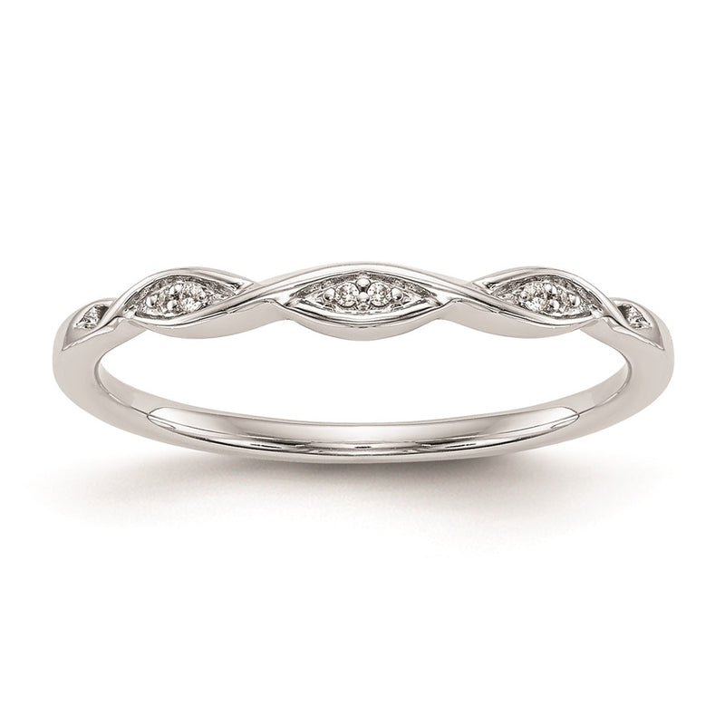 14k White Gold Real Diamond Wedding Band