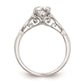 0.03ct. CZ Solid Real 14K White Gold Peg Set Engagement Ring