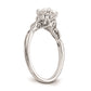 0.03ct. CZ Solid Real 14K White Gold Peg Set Engagement Ring