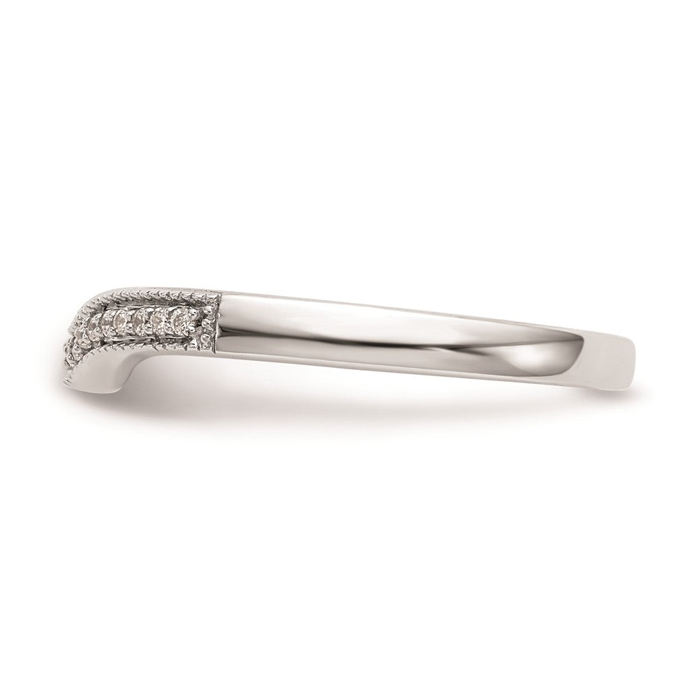 0.08ct. CZ Solid Real 14k White Gold Wedding Wedding Band Ring