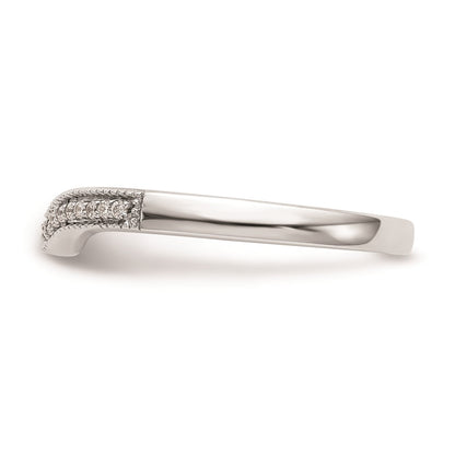 0.08ct. CZ Solid Real 14k White Gold Wedding Wedding Band Ring