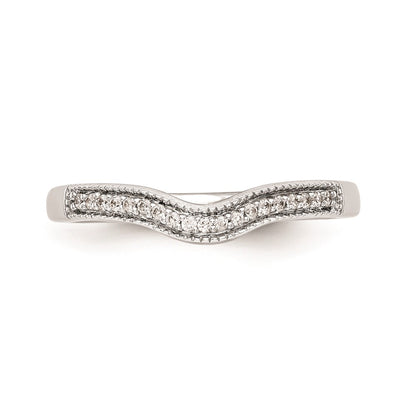 0.08ct. CZ Solid Real 14k White Gold Wedding Wedding Band Ring