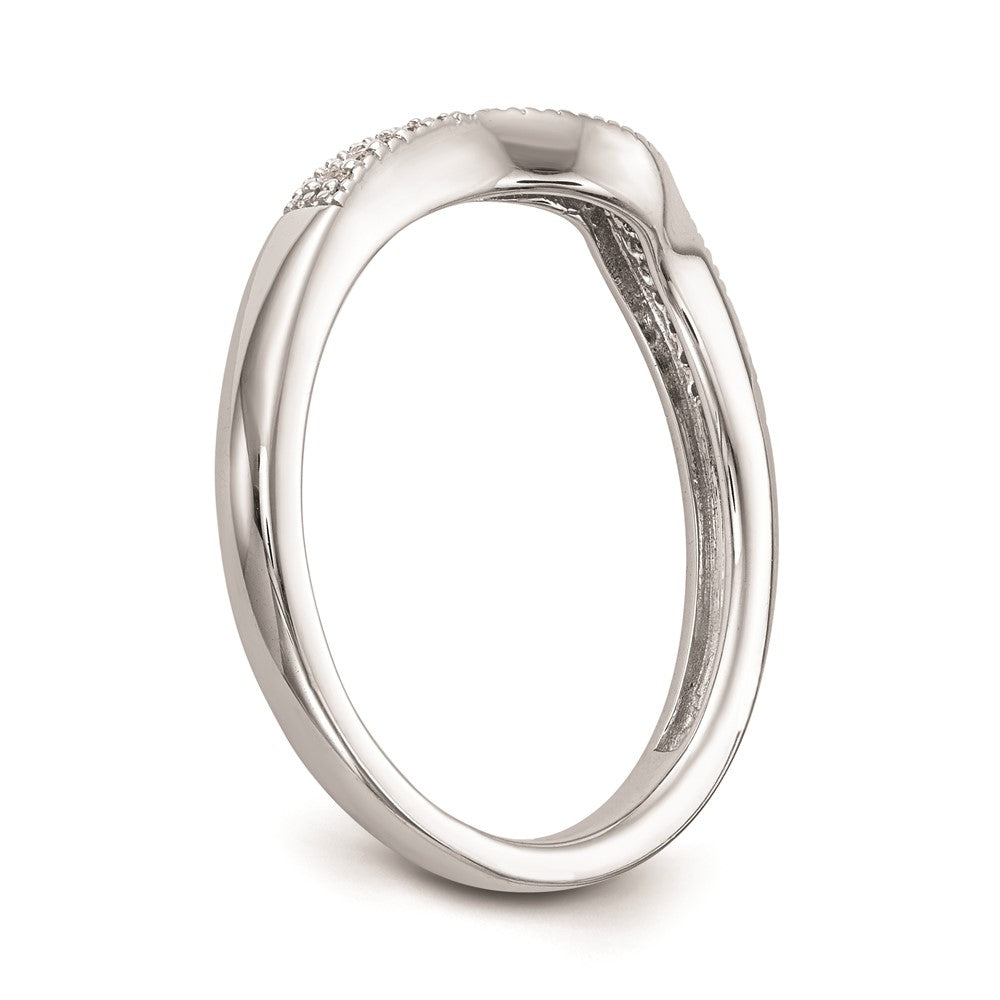 0.08ct. CZ Solid Real 14k White Gold Wedding Wedding Band Ring