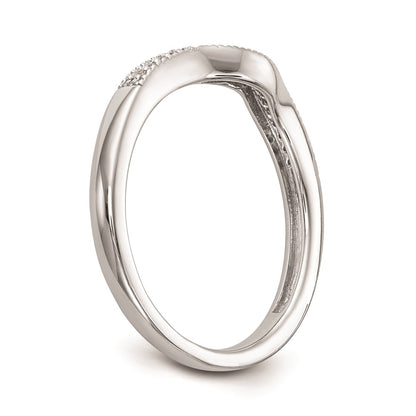 0.08ct. CZ Solid Real 14k White Gold Wedding Wedding Band Ring