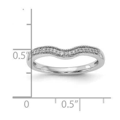 14k White Gold Real Diamond Wedding Band