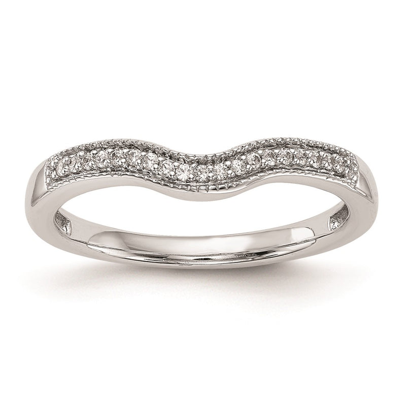 14k White Gold Real Diamond Wedding Band
