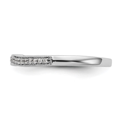 14k White Gold Real Diamond Wedding Band