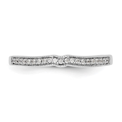 0.10ct. CZ Solid Real 14k White Gold Wedding Wedding Band Ring