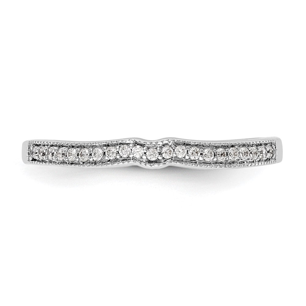 14k White Gold Real Diamond Wedding Band