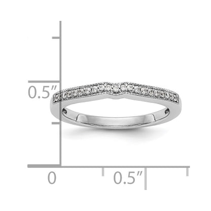 14k White Gold Real Diamond Wedding Band