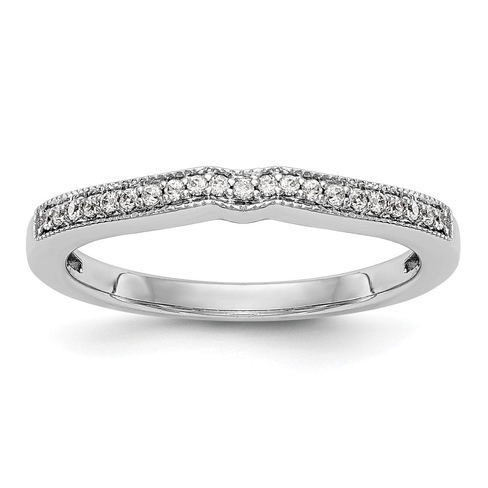14k White Gold Real Diamond Wedding Band