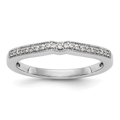 14k White Gold Real Diamond Wedding Band