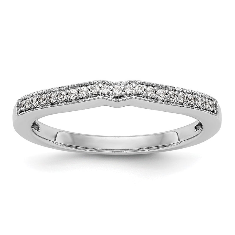 14k White Gold Real Diamond Wedding Band