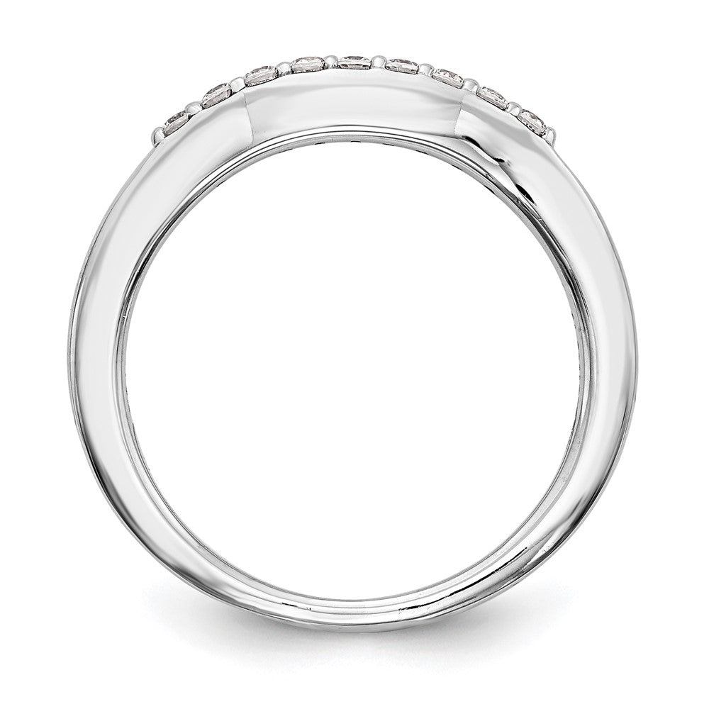 0.18ct. CZ Solid Real 14k White Gold Wedding Wedding Band Ring