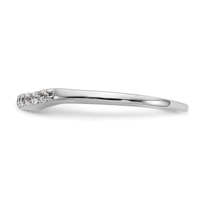 0.18ct. CZ Solid Real 14k White Gold Wedding Wedding Band Ring