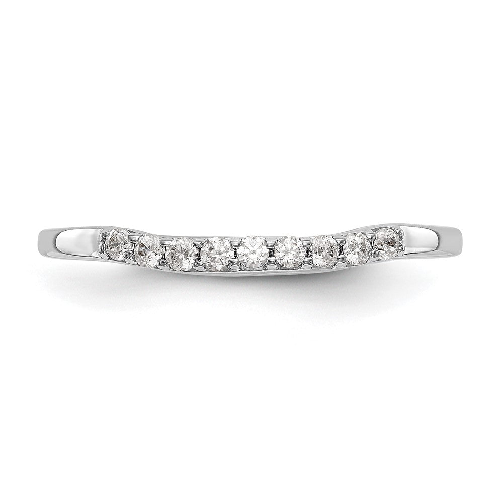 0.18ct. CZ Solid Real 14k White Gold Wedding Wedding Band Ring