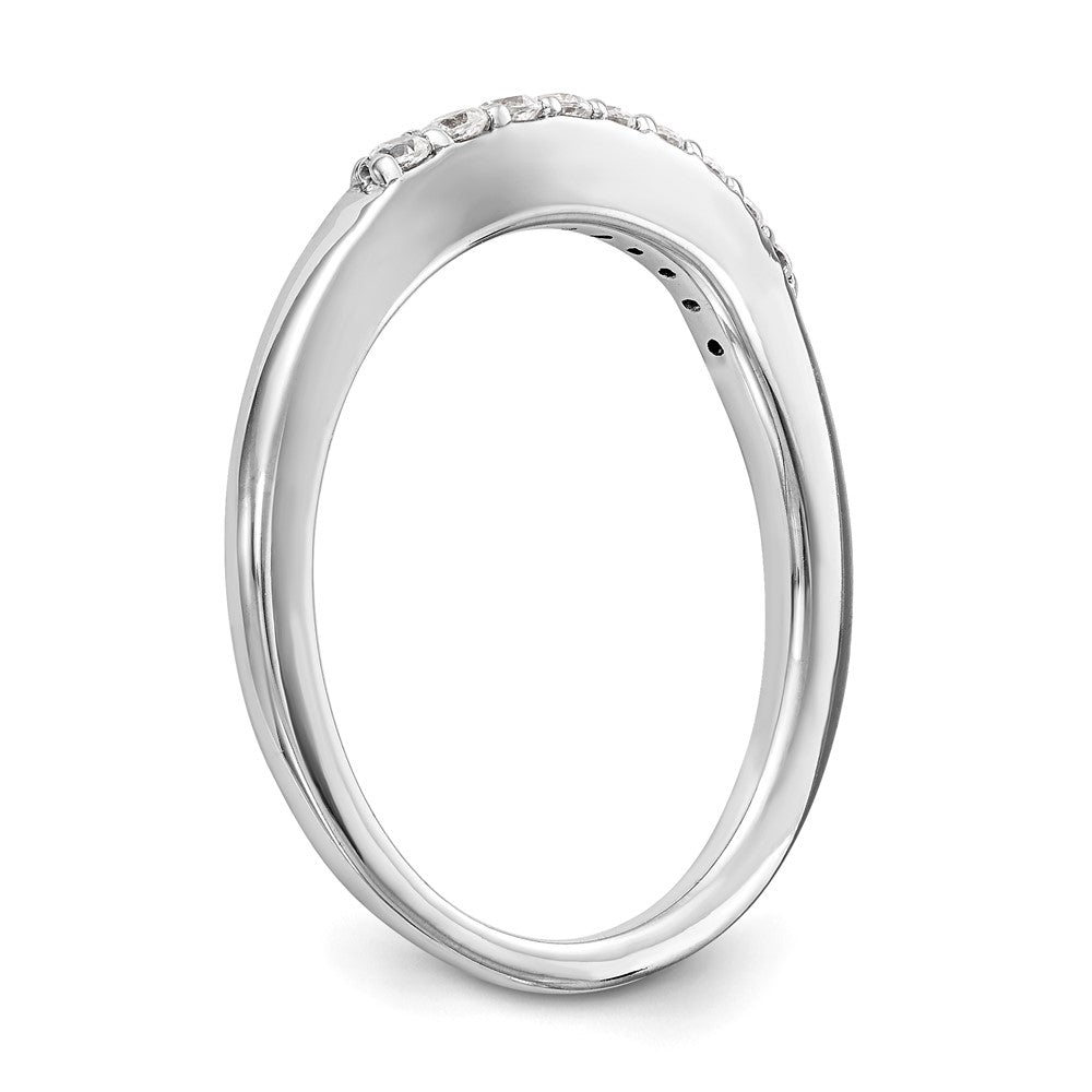 0.18ct. CZ Solid Real 14k White Gold Wedding Wedding Band Ring