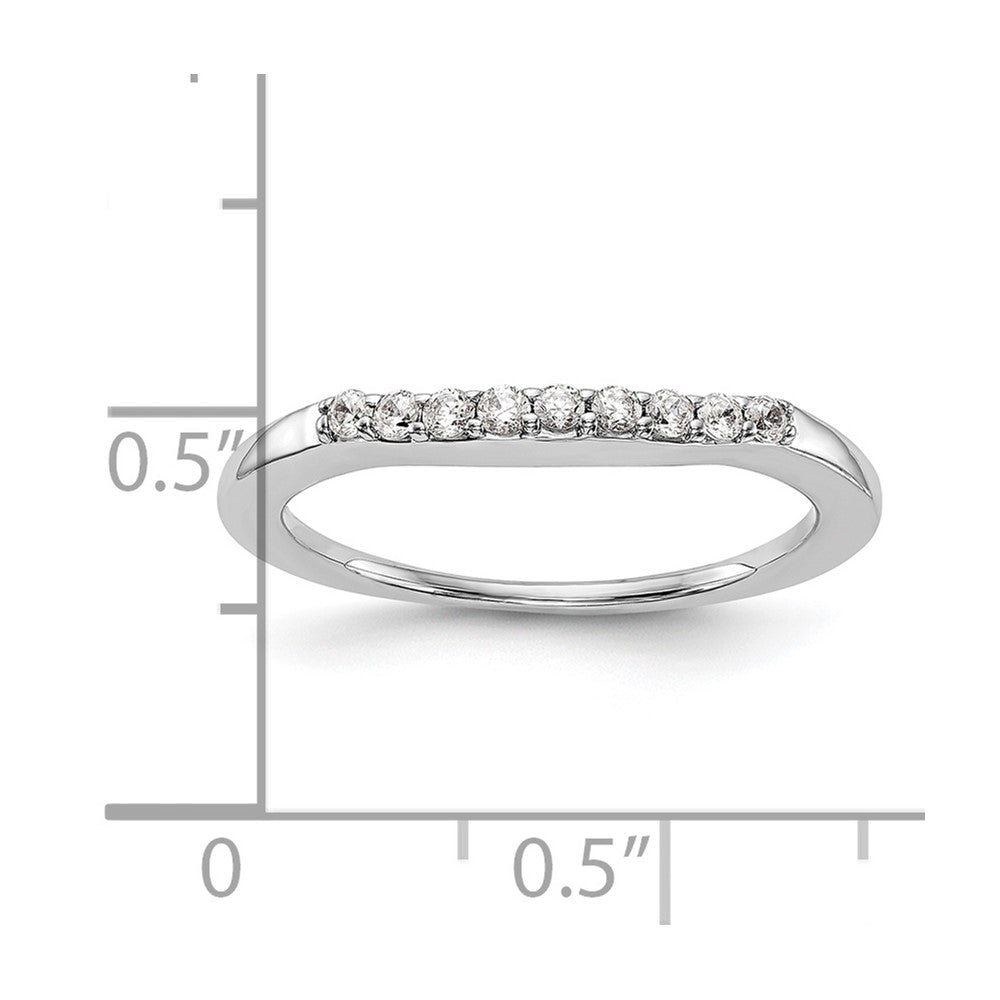 0.18ct. CZ Solid Real 14k White Gold Wedding Wedding Band Ring
