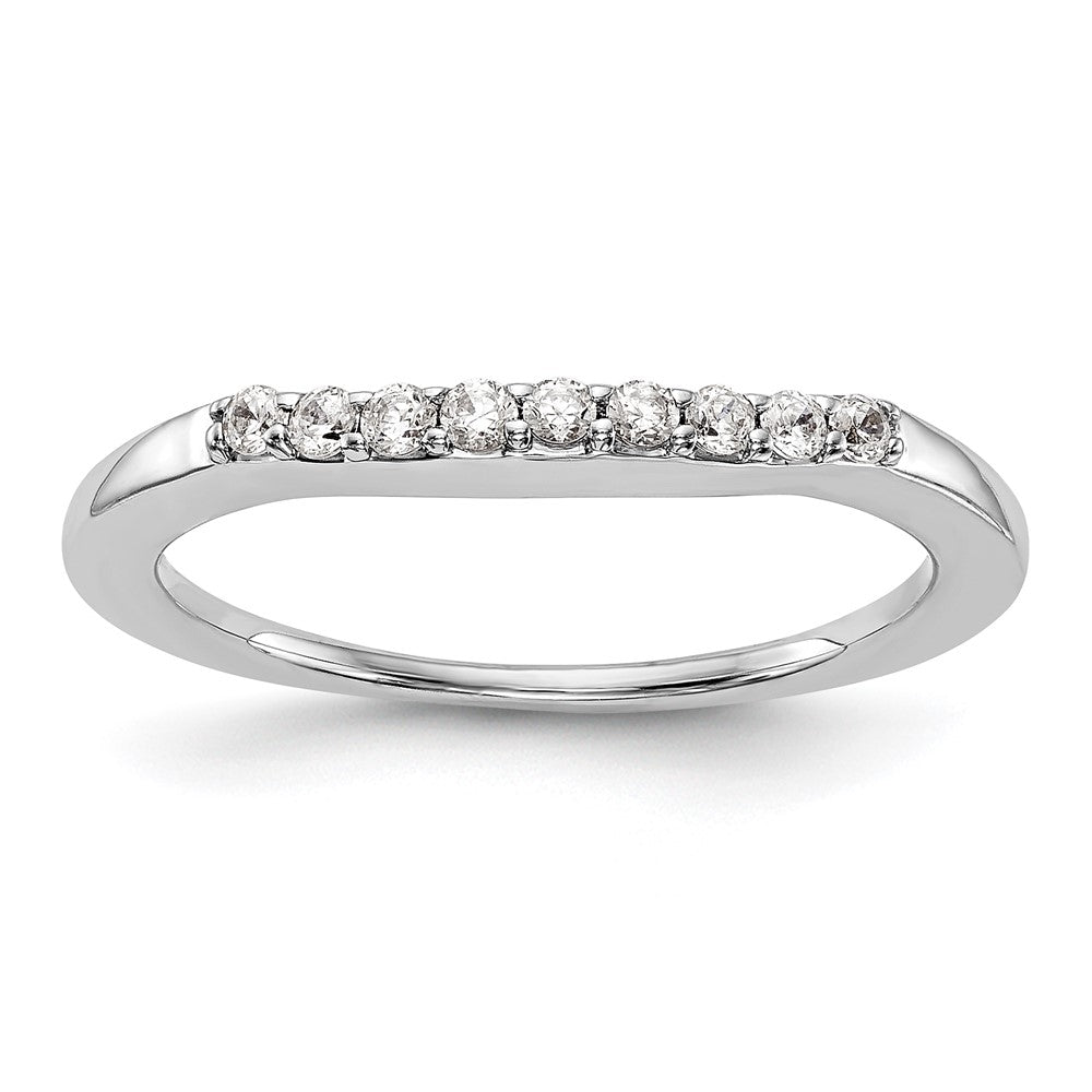 0.18ct. CZ Solid Real 14k White Gold Wedding Wedding Band Ring