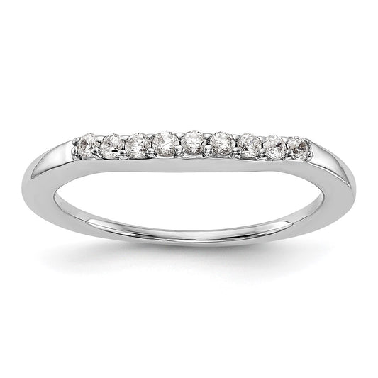 0.18ct. CZ Solid Real 14k White Gold Wedding Wedding Band Ring