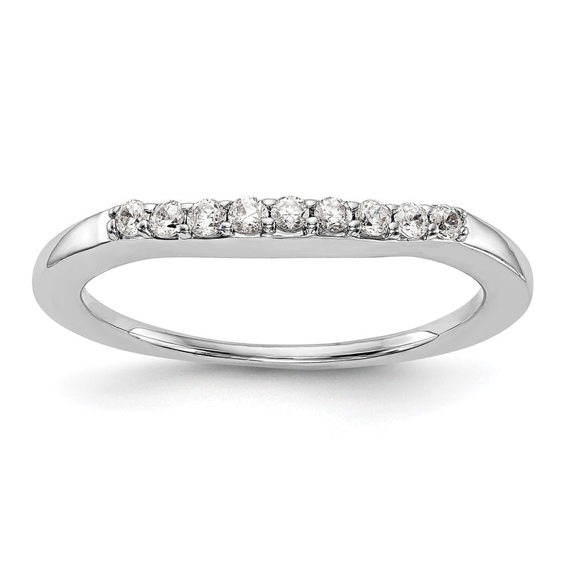 14k White Gold Real Diamond Wedding Band