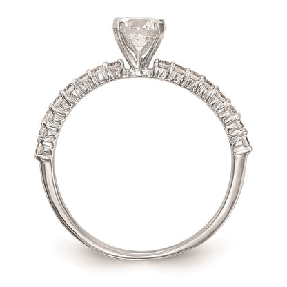 0.21ct. CZ Solid Real 14K White Gold Peg Set Engagement Ring