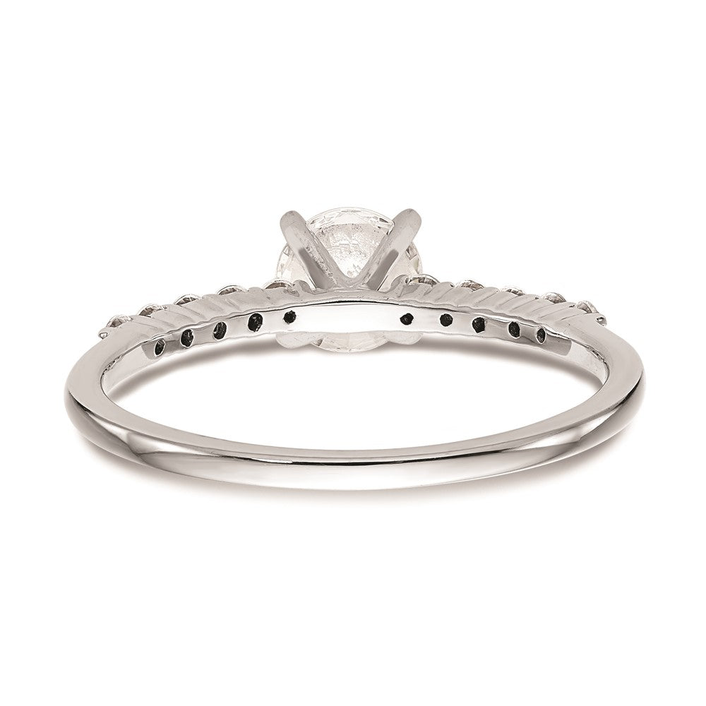 0.21ct. CZ Solid Real 14K White Gold Peg Set Engagement Ring