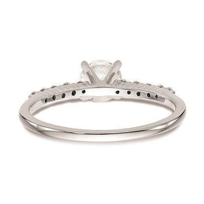 0.21ct. CZ Solid Real 14K White Gold Peg Set Engagement Ring