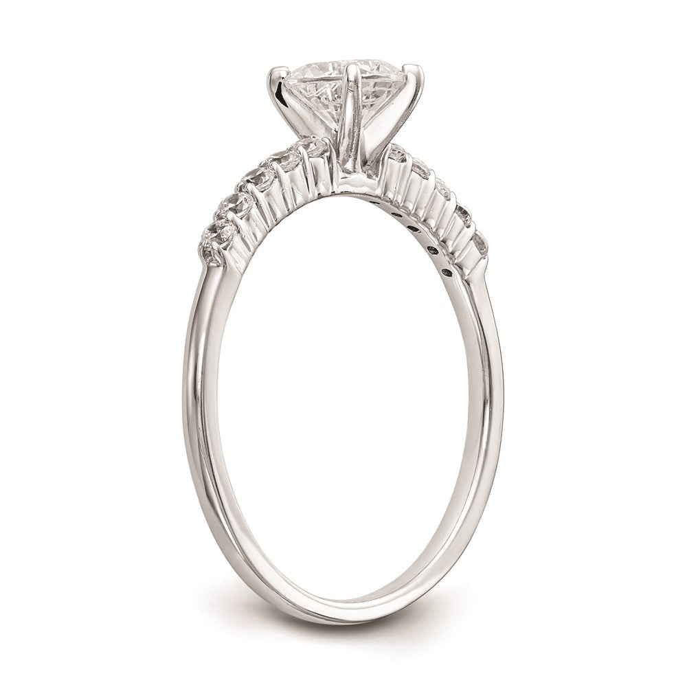 0.24ct. CZ Solid Real 14K White Gold Peg Set Engagement Ring