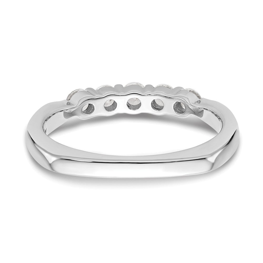 14K White Gold Real Diamond Wedding Band