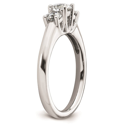 0.25ct. CZ Solid Real 14K White Gold 3-Stone Engagement Ring