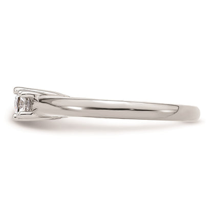 0.38ct. CZ Solid Real 14K White Gold 3-Stone Engagement Ring