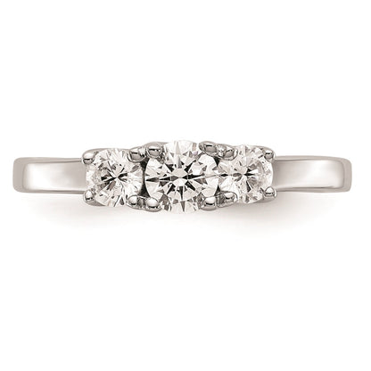 0.25ct. CZ Solid Real 14K White Gold 3-Stone Engagement Ring
