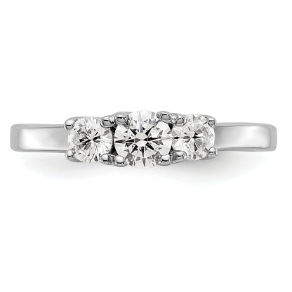 0.25ct. CZ Solid Real 14K White Gold 3-Stone Engagement Ring